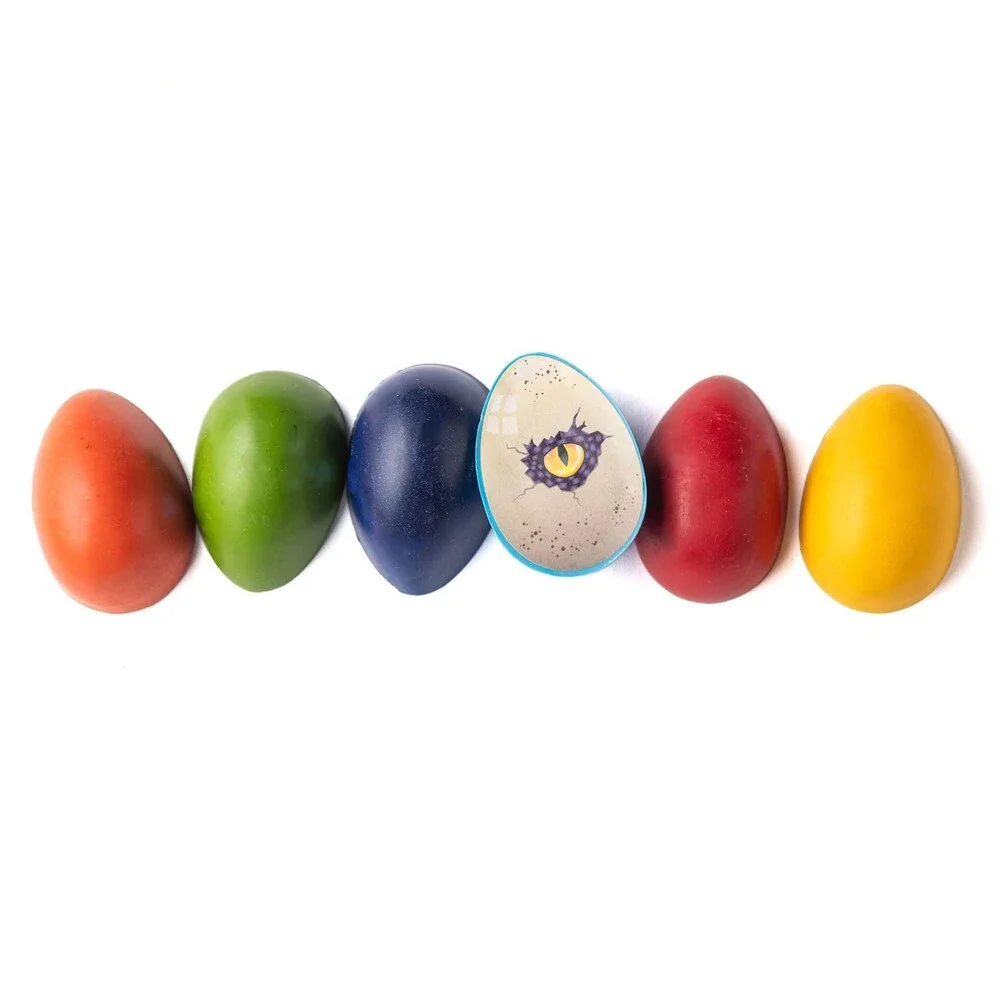 Beeswax Crayons - Dinosaur Eggs - 6 Eco-Friendly Colors